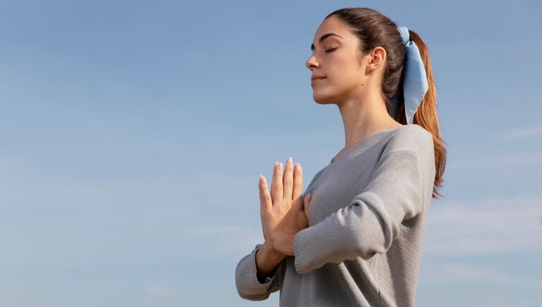 Woman practicing mindfulness as part of non-12-step recovery