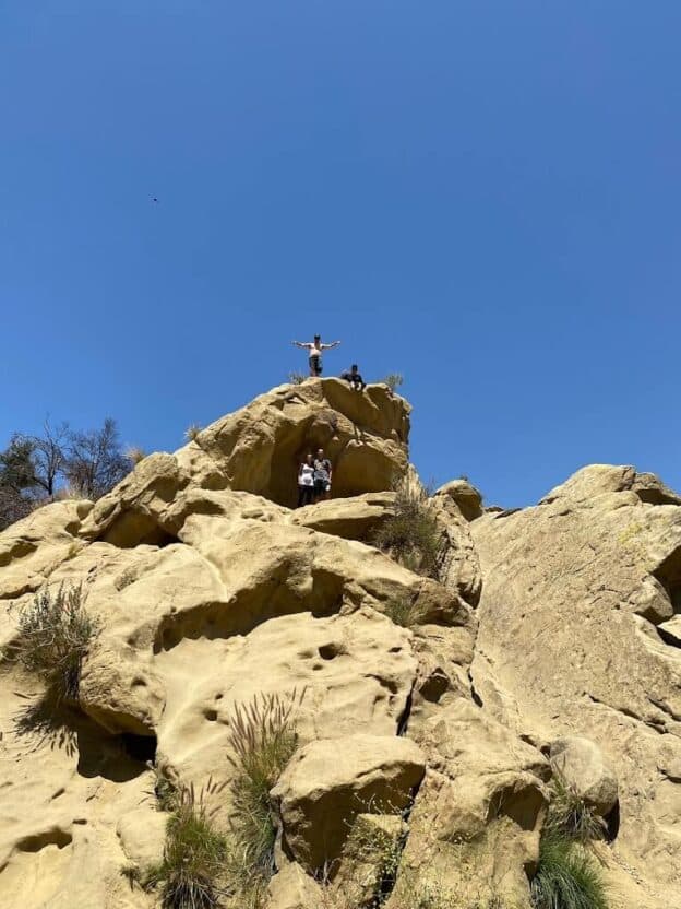 Trail hiking with the group